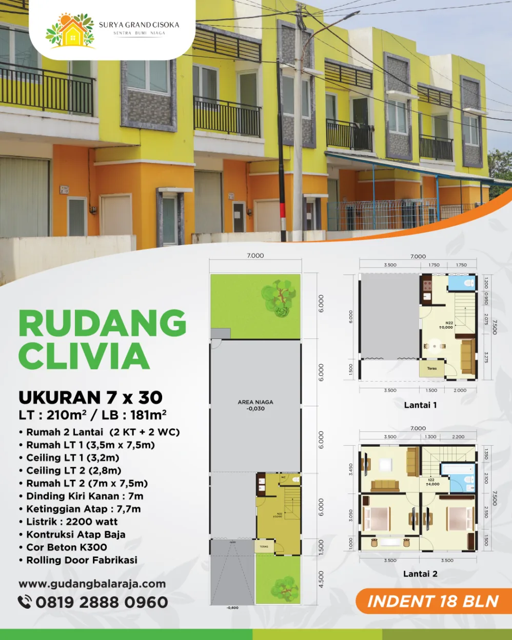 Rudang CLIVIA 7x30
