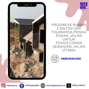 Progress rumah contoh GH1 tigaraksa,Pengupasan jalan untuk pengecoran sebagian jalan utama